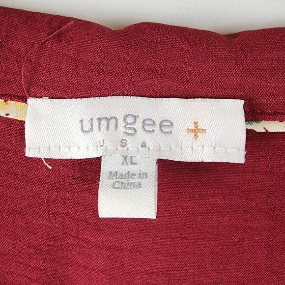 Umgee sz XL women burgundy red relaxed fir tunic dress oversized - Picture 6 of 11